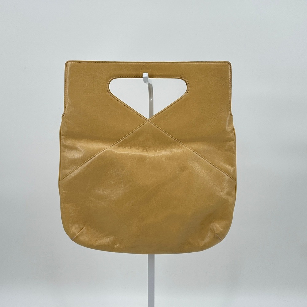 Hobo International Yellow Leather Cutout Handle Tote Bag Paisley Lining Vintage
